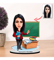 Kisiye Özel Karikatür kadın Öğretmen Biblo x2