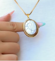 Doğal Taş Havlit Doğaş Taşlı Kadın Oval Kolye euk53hlt