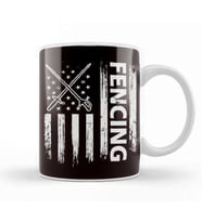 Fencing US American Flag Fencer Saber Rapier Duel Epee Kupa Bardak Porselen