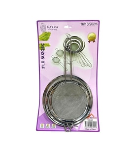 Çelik 3'li Süzgeç 16-18-20 cm