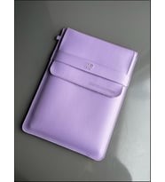 Kişiye Özel İsimli Laptop Kılıfı MacBook Pro Air  13’ 14’ 15' inç Notebook Vegan Suni Deri Çanta (Lila)