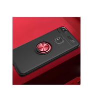 Huawei P10 Lite Uyumlu Kılıf Zore Ravel Silikon Kapak (Siyah-Kırmızı)