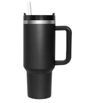 Pipetli Çelik Termos 1180 ml (Siyah)