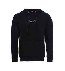 Kapşonlu Baskılı Siyah Erkek Sweat - Wessi