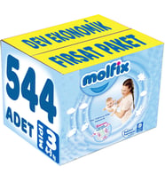 Molfix Bebek Bezi 3 Beden 4-9 KG Midi 544 Adet Dev Ekonomik Fırsat Pk