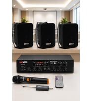 Lastvoice Black Large Plus Paket-2 Hoparlör ve Anfi Anons Ses Sistemi Seti