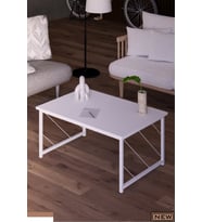 60x90 Metal Ayaklı Düz Kesim Orta Sehpa