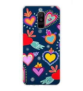 PrintiFy Samsung Galaxy A6 Plus 2018 ile Uyumlu 1mm Slim Fit Retro Colors 3 Baskılı Şeffaf  Kılıf