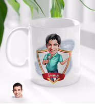 BK Gift Kişiye Özel İsimli Erkek Şarkıcı Karikatürlü Beyaz Kupa Bardak-1