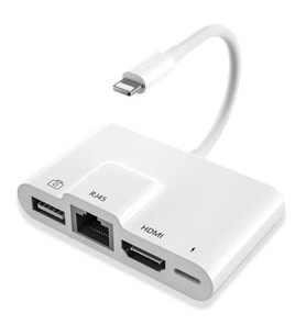 Northcity 3’lü Lightning HDMI RJ45 OTG Digital AV Adaptör Hub - iPhone/iPad için 4K Çıkışlı Multimedya Dönüştürücü