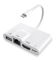 Northcity 3’lü Lightning HDMI RJ45 OTG Digital AV Adaptör Hub - iPhone/iPad için 4K Çıkışlı Multimedya Dönüştürücü