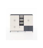 Arges Dolap 11 Raflı 3 Çekmeceli 7 Kapaklı 220x30x163 Antrasit-Aytaşı/Antrasit