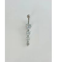 Kalp Detaylı Sallantılı Göbek Piercing