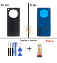 Infinix Zero 40 5G Siyah Uyumlu Arka Kapak + Yapıştırıcı ve Vida Seti Arka Cam Batarya Pil Kapağı
