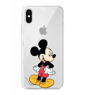 Apple iPhone XS Uyumlu Kapak Mickey Mouse Tasarımlı Şeffaf Silikon Kılıf