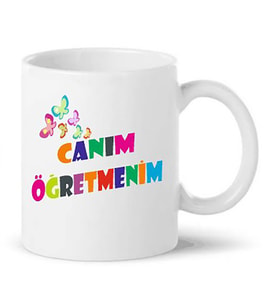 Canım Öğretmenim Baskılı Porselen Kupa Bardağı Kupa Bardak