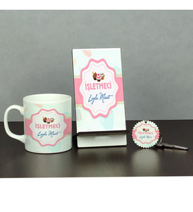İşletmeci Üçlü Set (Kupa + Telefon Standı + Anahtarlık)