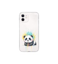 iPhone 12 Mini ile Uyumlu Splash Panda Tasarımlı Şeffaf Silikon Kılıf