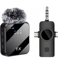 Lexroo Kablosuz Yaka Mikrofonu Tekli Mikrofon iPhone 16 ile Uyumlu TYPE-C/Aux/Lightning Portlu