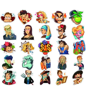 Yüzler İnsanlar Sticker Set 24 Parça Telefon, Tablet, Defter, Laptop Sticker