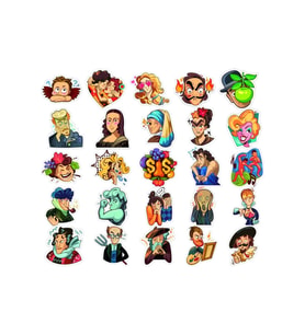 Yüzler İnsanlar Sticker Set 24 Parça Telefon, Tablet, Defter, Laptop Sticker