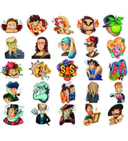 Yüzler İnsanlar Sticker Set 24 Parça Telefon, Tablet, Defter, Laptop Sticker