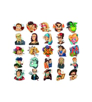 Yüzler İnsanlar Sticker Set 24 Parça Telefon, Tablet, Defter, Laptop Sticker