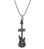 AC/DC Elektro Gitar Örme Zincir Kolye - Gümüş Kaplama - Erkek Kadın Kolye - No:1559