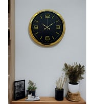 River World Duvar Saati 40 cm  Metal Modern Rakamlı Gold