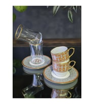honey turuncu 2 kişilik kahve çay seti