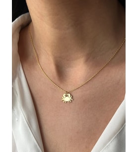 Kişiye Özel 925 Ayar Gümüş Yengeç Model Kolye (Gold)