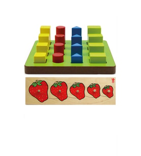 Ahşap Büyükten Küçüğe Sıralama (Daktilo-Çilekli Puzzle)