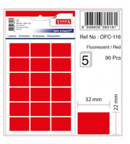 Tanex Etiket Ofc-116 22X32 Kırmızı 10 lu 2 paket