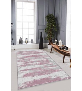 Pembe Sade Desensiz Kaymaz Tabanlı Dekoratif Halı MU008 - 100 x 160 cm