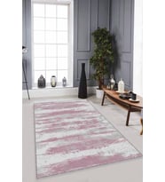 Pembe Sade Desensiz Kaymaz Tabanlı Dekoratif Halı MU008 - 100 x 160 cm
