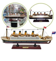 Titanik Led Işıklı Ahşap Model 35cm Titanic Gemi Koleksiyon U35 (Karışık)