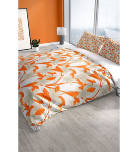 Orange 3d Pamuk Saten Çift Kişilik Nevresim Seti