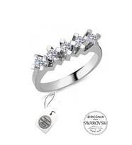 Söğütlü Silver Gümüş Swarovski beş taşlı çapraz modeli yüzük