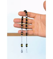 Yeşil Sürmeli Zaza Toz Kehribar Tesbih (Stok Kodu: 201020144)