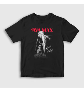 Presmono Unisex Çocuk Siyah Poster V2 Ava Max T-Shirt 410327tt