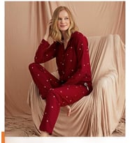 Pijamoni Kadın Süet Önden Düğmeli Pijama Takımı 56608 - 1 Adet (Kırmızı)