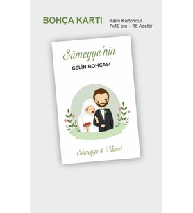 Gelin Bohçası Kartları, Tesettür Kapalı Gelin Çeyiz Bohça Kartı,