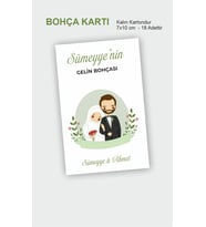 Gelin Bohçası Kartları, Tesettür Kapalı Gelin Çeyiz Bohça Kartı,