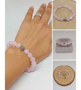 Sirius Serisi Pembe Kuvars Taşı 10mm Unisex Bileklik (52892)