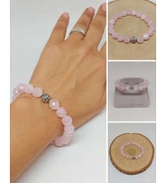 Sirius Serisi Pembe Kuvars Taşı 10mm Unisex Bileklik (52892)