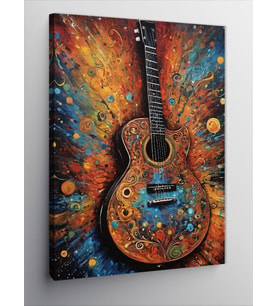 Kanvas Tablo Renkli Gitar