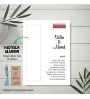 Hediyelik Kart - Söz, Nişan Özel Tasarım Makrome Anahtalık, Toka, Kurabiye, Kahve Kartı