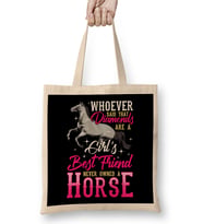 Funny Horses Are a Girl s Best Friend Not Diamonds Bez Çanta Uzun Saplı