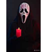 Halloween Maske Çığlık Kanlı Lüks Kalın Arkası Tül