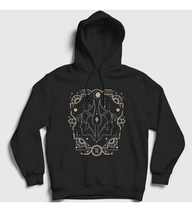 Presmono Unisex Siyah Gemini Zodiac Hediye İkizler Burcu Kapüşonlu Sweatshirt 527237tt